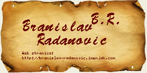 Branislav Radanović vizit kartica
